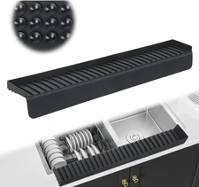 Silicone Faucet Splash Guard 4x30 in Black Kitchen Sink Mat Drip Catcher Protect