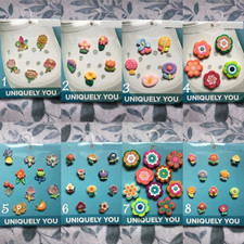 Handmade 5 10 pack groovy abstract flower colorful floral shoe charms set