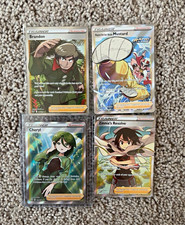 Pokemon TCG Full Art Trainer Gallery Holo 4-Card Lot Brandon Mustard Cheryl