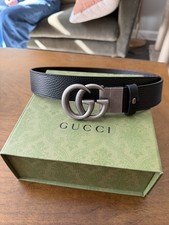Gucci Double G Marmont Reversible Belt 90cm/36in Black Leather w/ Box DustBag