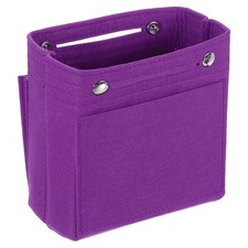 Purse Organizer Insert Felt Organizer Bags with Snap 7"x4"x6.3" Purple
