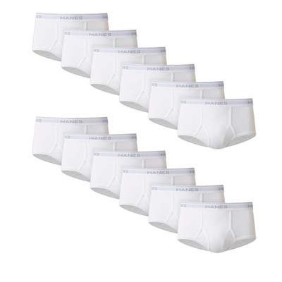 Hanes Men's Brief Underwear Cotton Moisture-Wicking Breathable 6-Pack White Med