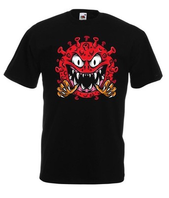 Corona virus monster COVID 19 schwarze T-Shirt Geschenkidee -N/644-SW