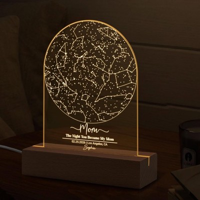 Custom Star Map 3D LED Light Lamp The Night You Became My Mom Gift from Daughter