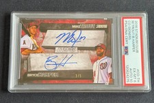 MIKE TROUT BRYCE HARPER DUAL AUTO 2016 Topps Stadium Club PSA 6 / 10 RED #3/5