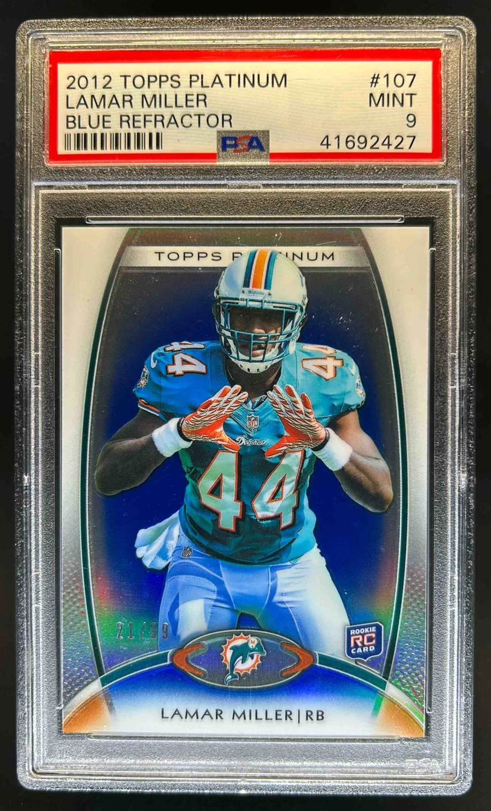 Lamar Miller Topps Platinum #107 Blue Refractor