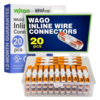 WAGO 221-2401 20pc Inline Compact Splicing Wire Connectors | Includes 20pc 22...