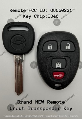 NEW! OEM GENUINE Chevrolet Express keyless entry remote FOB OUC60221 & Chip KEY