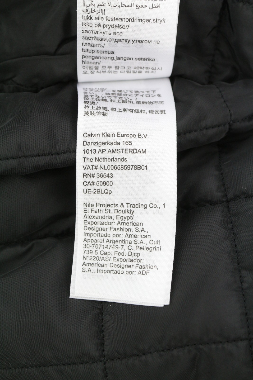 CALVIN KLEIN Men Jacket L Black Bold Logo Quilted Loose Fit Bomber RRP149 * thumbnail 10