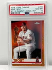 MIKE TROUT 2019 TOPPS CHROME VARIATION ORANGE REFRACTOR PSA 10 SUPER RARE FIND!!