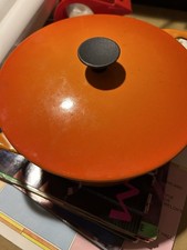 Cousances Orange Enameled Cast Iron Dutch Oven France 18