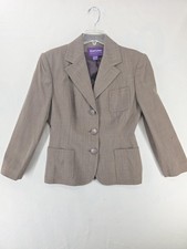 Vintage Ralph Lauren Collection Blazer Womens 8 Brown Wool Made USA 3 Button 90s