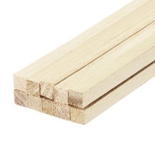 Square Wooden Sticks, 20"x0.6"x0.6" Dowel Rod Unfinished Hardwood 10pcs