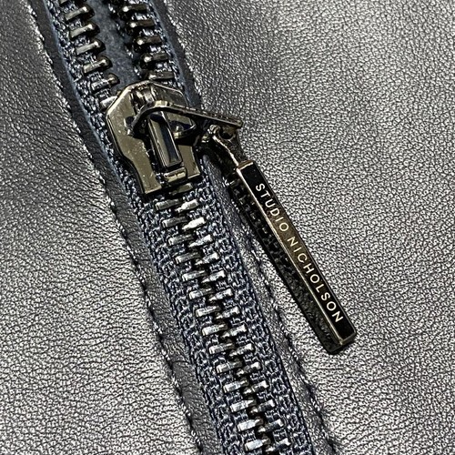Studio Nicholson Leather Jacket Blouson Navy - Picture 7 of 9