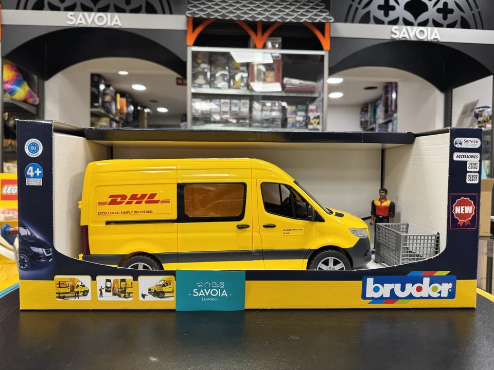 BRUDER 02671 - scala 1:16 - FURGONE DHL MB SPRINTER CON CORRIERE - NUOVO - Immagine 2 di 4