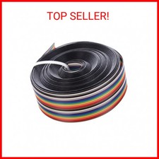Eowpower 16.5Ft/5M 20Pin Rainbow Color Flat Ribbon Cable IDC Wire Cable