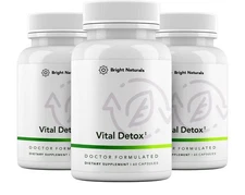 3Pack Bright Natural Vital Detox Liver  Enzyme Focused Liver Health 60Caps Each