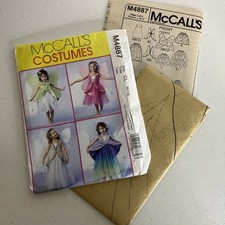 Fairy Costumes Sewing Pattern Tinkerbell Size 6 7 8 McCall's 4887 Sewing Uncut