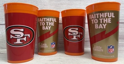 San Francisco 49ers Reusable Set 4 Plastic Cup - Faithful To Bay NFL Sticker New