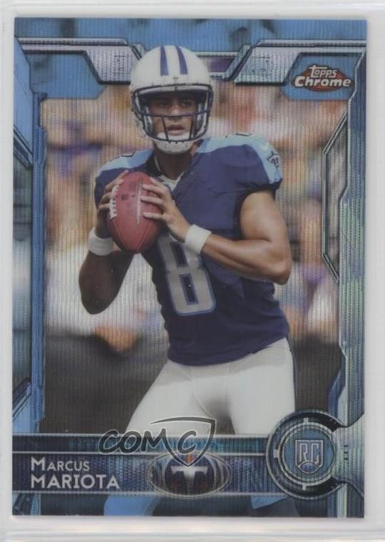 2015 Topps Chrome Rookies Blue Wave Refractor Marcus Mariota #150 4ud