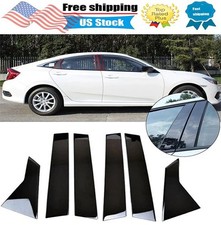 Gloss Black Pillar Post Covers Window Trim New For Honda Civic 2006 07-2021 6pcs