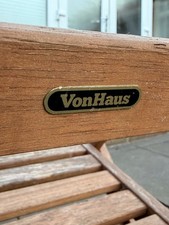 Wooden Garden Chairs Set of 2, Folding Meranti Hardwood Chairs, VonHaus