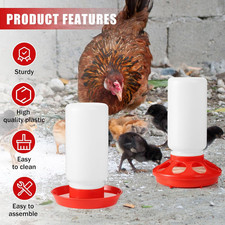 7 PCS Chick Feeder Waterer Kit Wooden Perch Baby Poultry Starter Set Chick Small