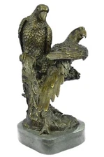 NEW FINE Handmade Bronze Casting Lost Wax Mrthod Parrot Statue 5" Nice Artwork