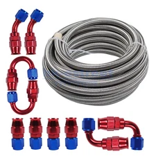 6AN -AN6 Stainless Steel PTFE Fuel Line 20FT +10 Fittings Ends Hose Kit E85 US