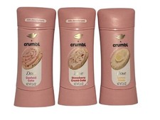 Dove x Crumbl Deodorant 3 Strawberry Crumb Cake, Confetti Cake, Lemon Glaze