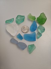 12 Beautiful Pieces Of Surf Tumbled Sea Glass