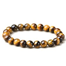 Tiger's Eye Bracelets for Men  Women - Handmade Stretchy Beaded Feng Shui Je...