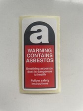 20 x Asbestos warning labels / Stickers 25mm x 50mm Asbestos A Labels