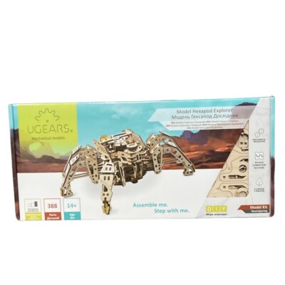 Ugears Hexapod Explorer 3D Wood Puzzle Mechanical Spider Model 388 Pieces Sealed