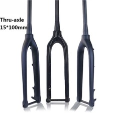 Carbon MTB Bicycle Hard Fork 29 27.5 26in Thru Axle 15x100mm Tapered Rigid Fork