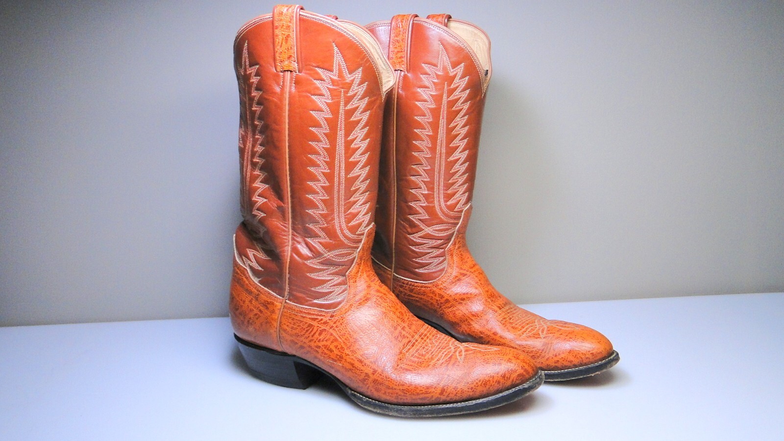 Vintage Tony Lama Western Leather Cowboy Boots sz 13A… - Gem
