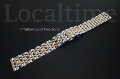 Premium 7-Row Solid Link/ELs Full-Mirror Steel Watch Bracelets 18-24mm 5 Colours