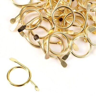 50 x Brass Plated 19mm Split Curtain Rings For Use With Roman Blinds & Tie Backs 