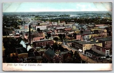 Postcard Birds Eye View of Topeka, Kansas udb P127