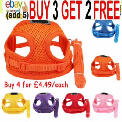 Tiny Dogs Harness Lead Set Mesh Teacup Puppy Chihuahua Rabbit Cat Toys Pera  UK