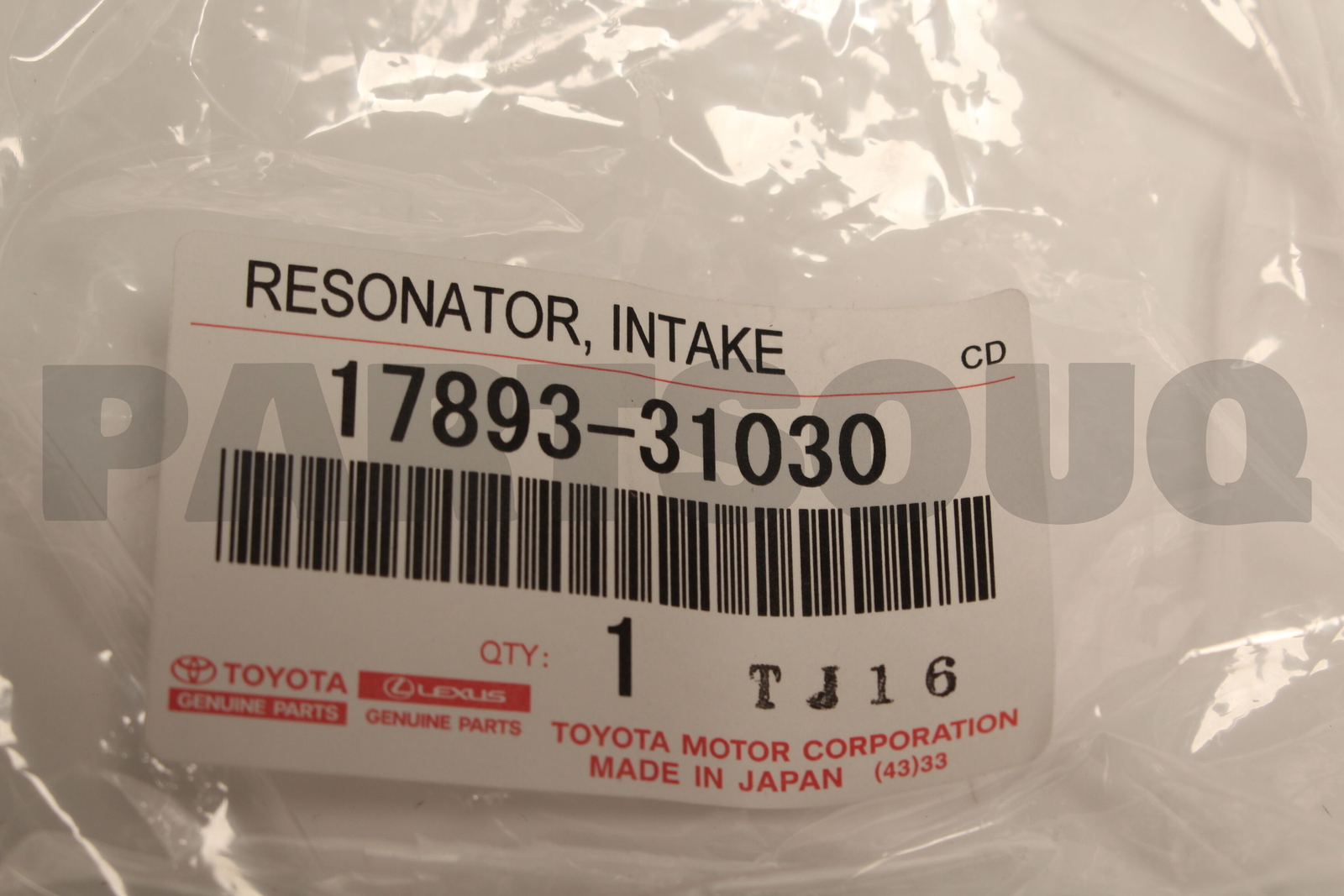 1789331030 Genuine Toyota RESONATOR, INTAKE AIR 17893-31030 | eBay