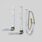 WHITE SHOW HALTER WEBBING BRASS WITH OR WITHOUT LEAD REIN *FREE POSTAGE*