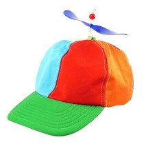 Rainbow Adult HELICOPTER CLOWN HAT Propeller Cap LGBT Pride Fancy Dress Nerd