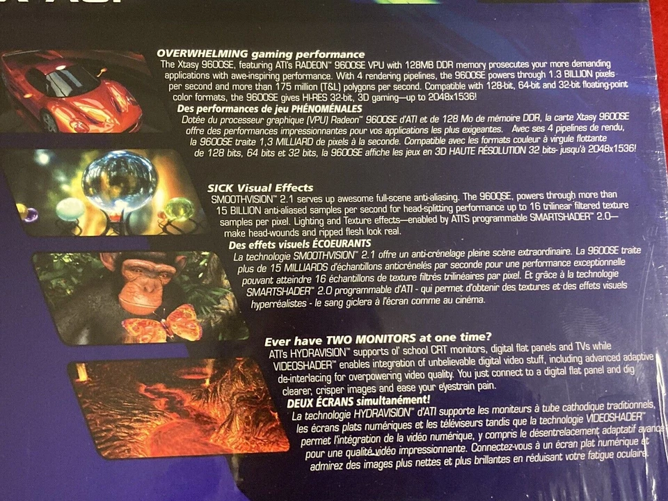 NEW IN BOX VINTAGE ATI RADEON 9600 SE 128 MB AGP Video Graphics Card Windows 98 - Image 3 of 4