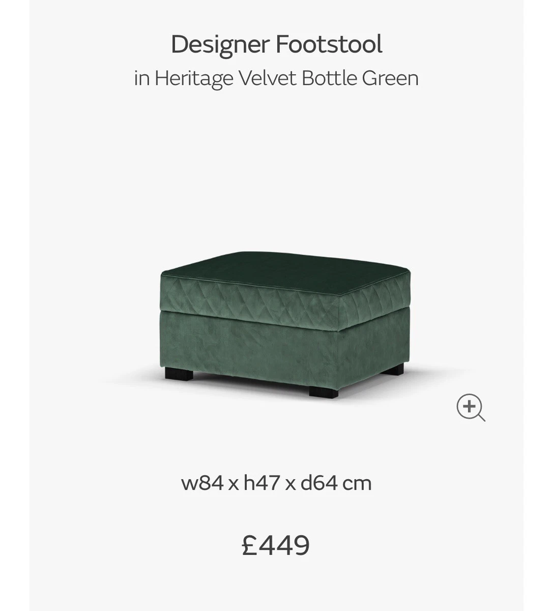 Sofology BENZ Footstool Heritage Bottle Green Luxurious Velvet