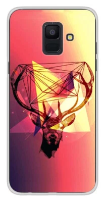 Coque en silicone imprimée compatible Samsung Galaxy A6 2018 Cerf Hipster - Photo 1/3