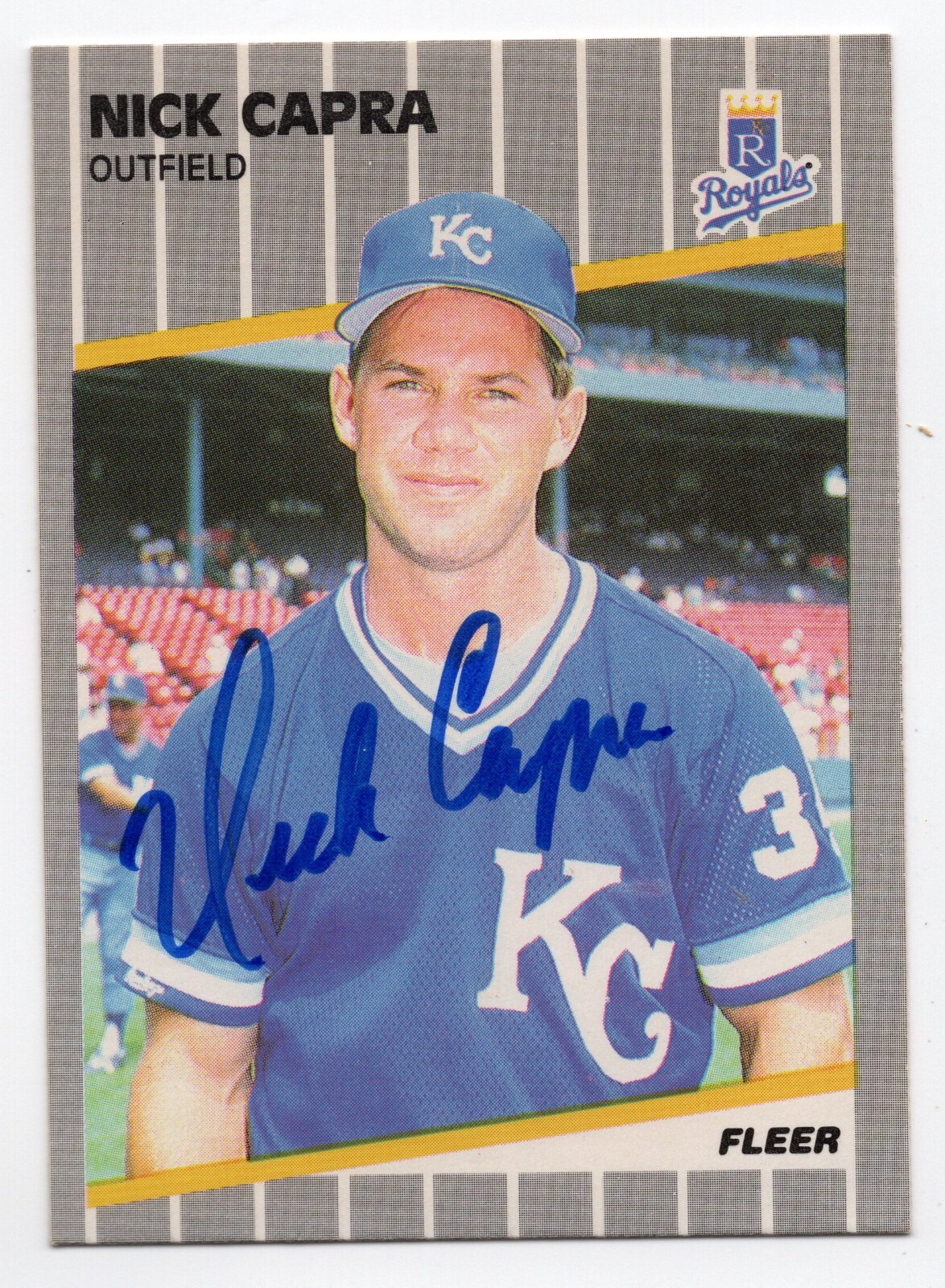 Nick Capra Autograph On a 1989 Fleer - Kansas City Royals (Read) | eBay