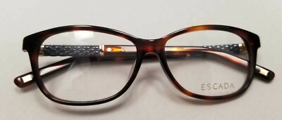 ESCADA VES319 C. 0748 BROWN ACETATE RECTANGULAR Eyeglasses Full Frame 52-14-140