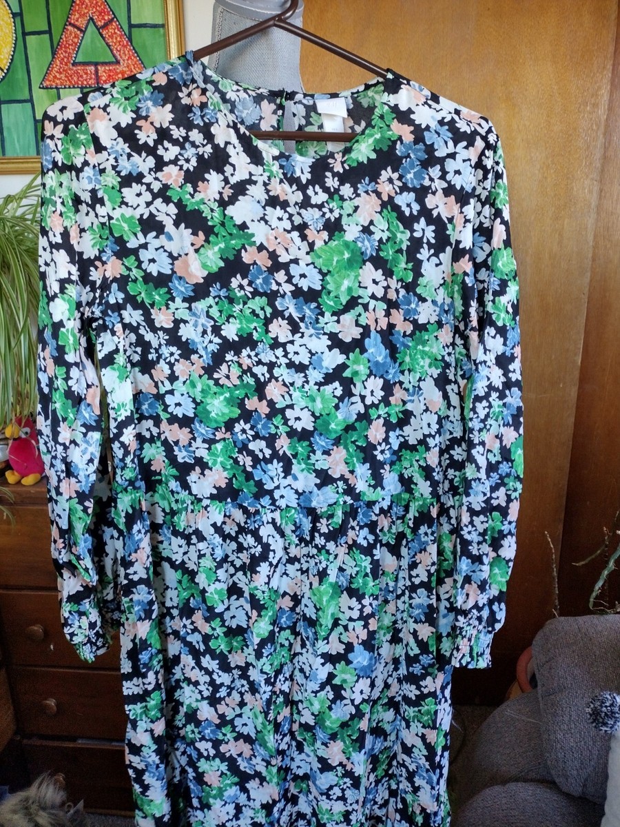 H & M Women's Maxi Dress Prairie Boho Cottage Mini Floral Oversized Sz S |  eBay