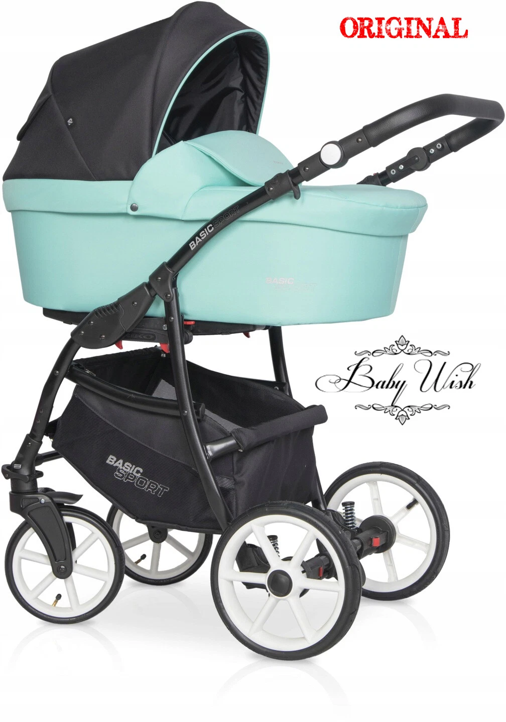 RIKO BASIC SPORT BABY STROLLER PRAM 2in1 CARRYCOT + PUSHCHAIR , UK RETURN
